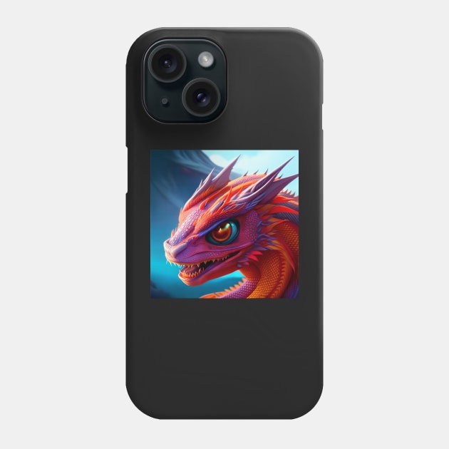 Red and Purple Dragon with Red Eyes Phone Case by dragynrain