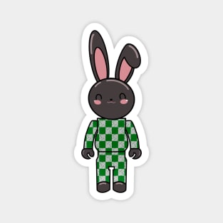 Bunny in checkered jumpsuit Magnet