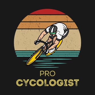 Pro Cycologist Retro Sunset Cycling T-Shirt