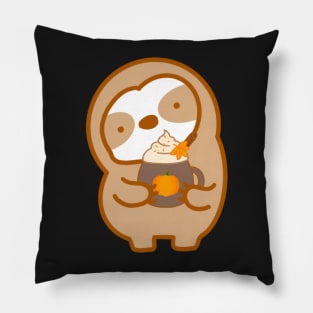 Cute Pumpkin Spice Latte Sloth Pillow