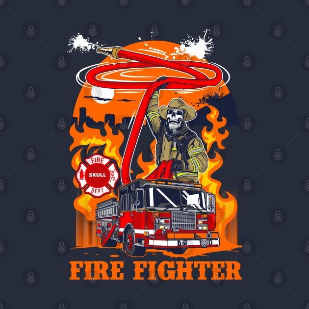 FIRE FIGHTER SKULL by beanbeardy