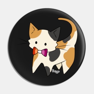 Lesbian Pride Calico Kitty Pin