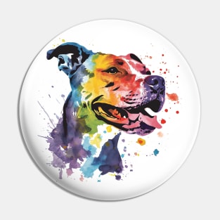 Bulldog Pop  Art Water Colors for Dog Lovers Pin