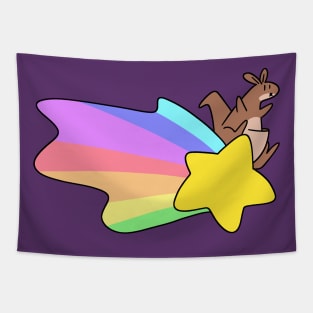 Rainbow Shooting Star Kangaroo Tapestry