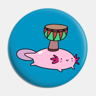 Little Djembe and Axolotl Pin