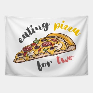 Cool Vintage Eating Pizza For Two | Pizza Slice Tapestry