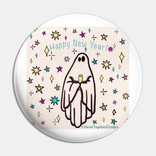 Happy New Year Ghost Pin