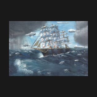 Sailing ship in a storm T-Shirt