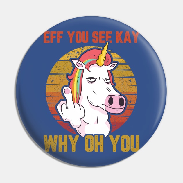 UNICORN EFF YOU SEE KAY WHY ON YOU - navy blue version Pin by Uwaki