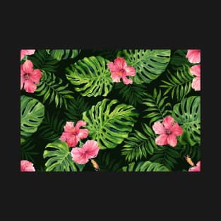 Dark tropical palm leaves T-Shirt