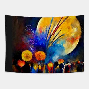 Beautiful Abstract Impressionist Firework Tapestry