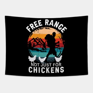 VINTAGE SUNSET FREE RANGE NOT JUST FOR CHICKENS, GET OUTDOORS Tapestry