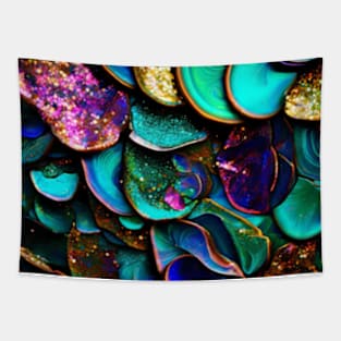 A Colorful Glittery Coral Design Tapestry