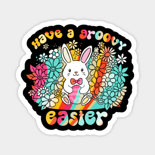 Have a groovy easter a cute and fun easter bunny Magnet
