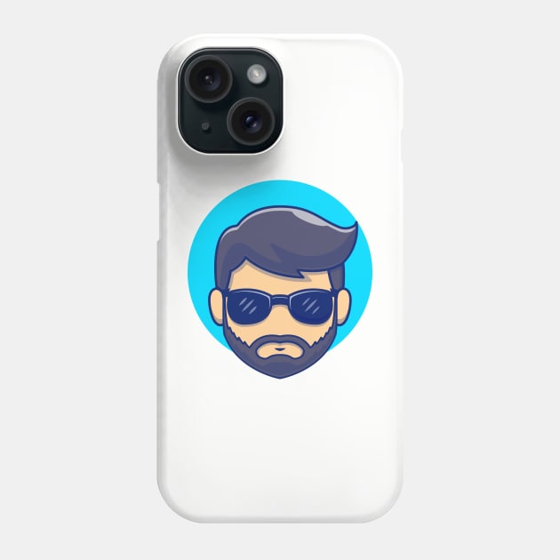 Cool Beard Man Barber Head With Glasses Phone Case by Catalyst Labs