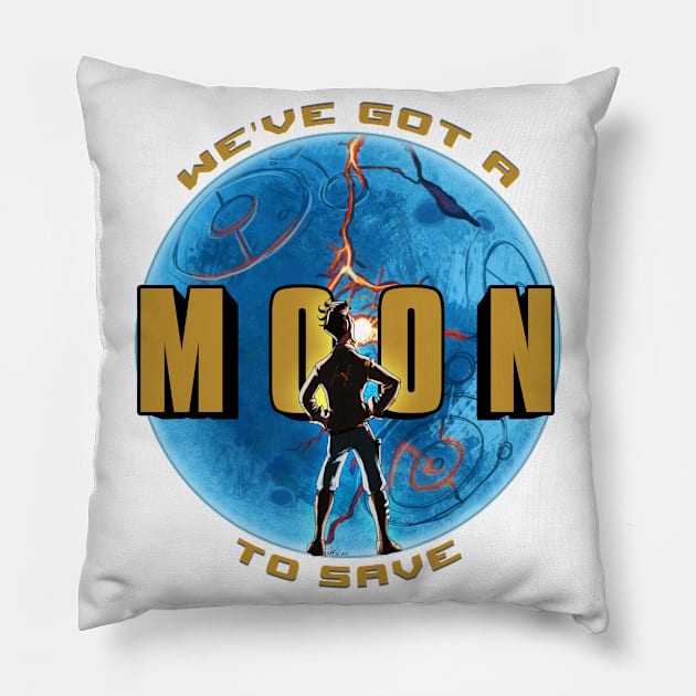 We've Got A Moon To Save Pillow by Keroa