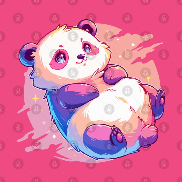 Happy panda with vivid colors by etherElric