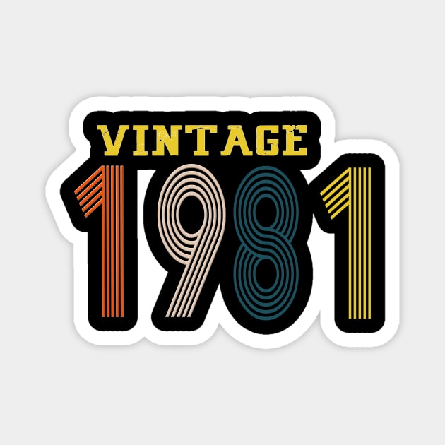 1981 vintage year retro Magnet by Yoda