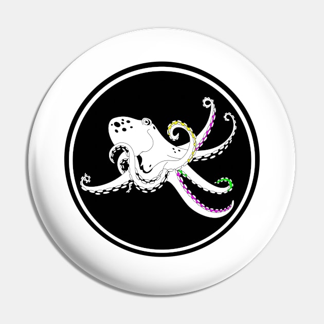 Octopus with colorful tentacles Pin by mailboxdisco