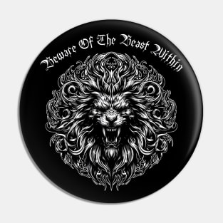 Roaring Gothic Lion Pin