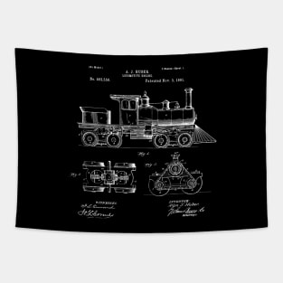 Locomotive engine 1891 Patent / Locomotive Blueprint / locomotive engine Patent Illustration Tapestry