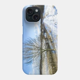 Winter Walk by the River Phone Case