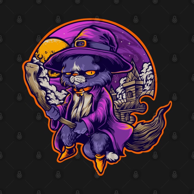 The witch cat by sharukhdesign