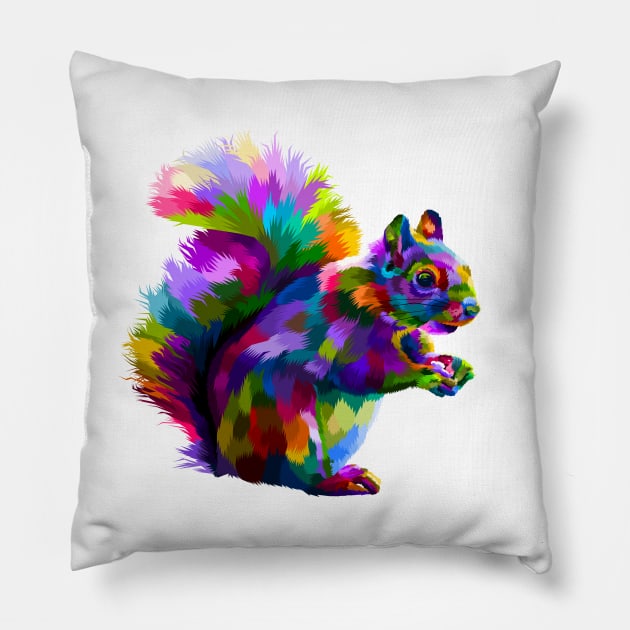 Colorful Rabbit Pillow by AttireCafe