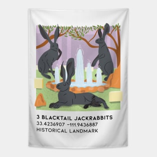 3 Blacktail Jackrabbits Tapestry