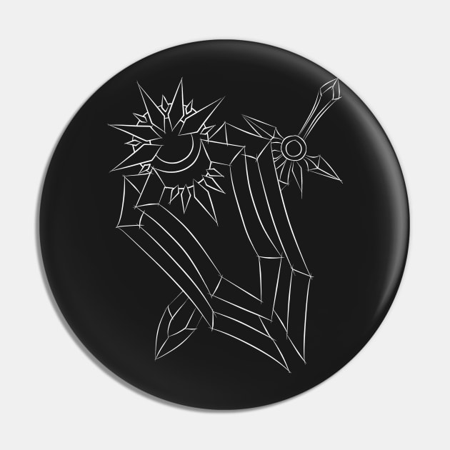 Leona Shield & Sword (White) Pin by DeLyss-Iouz