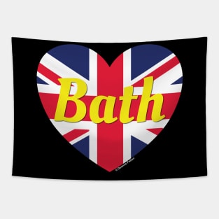 Bath England UK British Flag Heart Tapestry