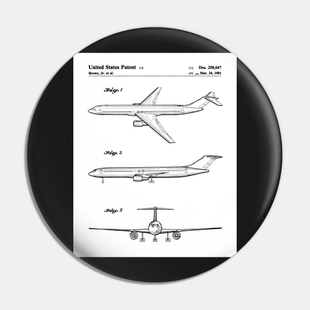 Boeing 777 Airliner Patent - 777 Airplane Art - Black And White Pin by patentpress