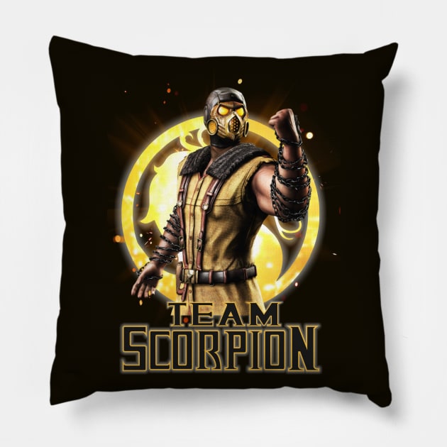 Team Scorpion Mortal Kombat Pro Kompetition Pillow by Pannolinno