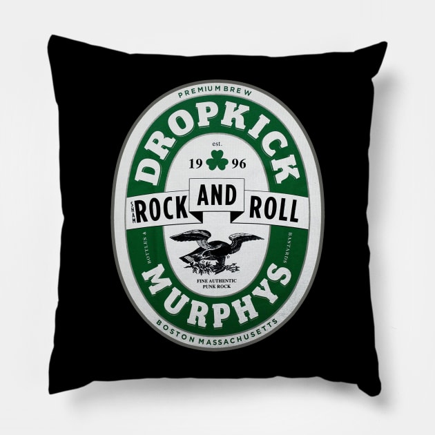 Rock and roll boston murphys Pillow by WalkTogether