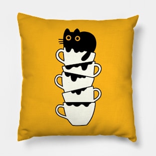 Black Coffee Cat Pillow