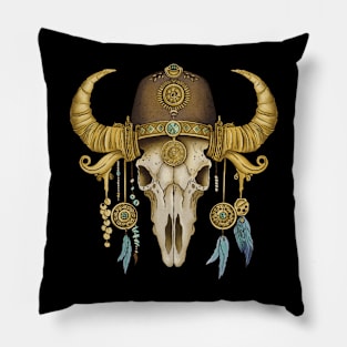 Buffalo skull wild west Pillow