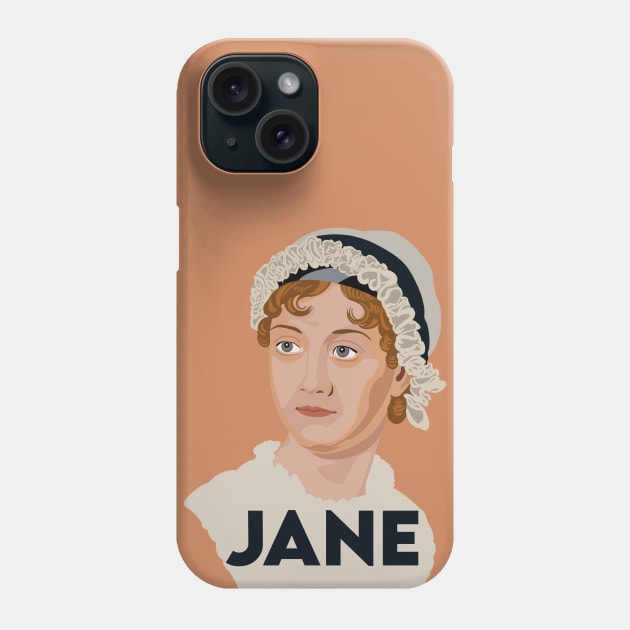 Jane Austen Phone Case by Obstinate and Literate