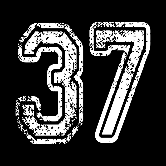 Number 37 Grungy in white by Sterling