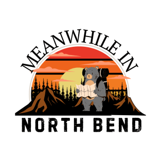 Funny Bigfoot Riding a Zebra Meanwhile In North Bend T-Shirt