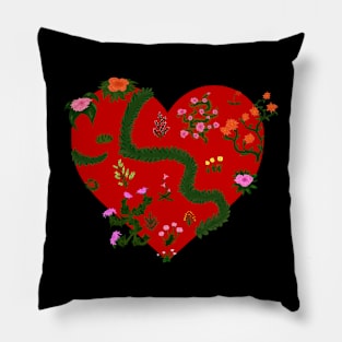 Floral valentines day heart Pillow