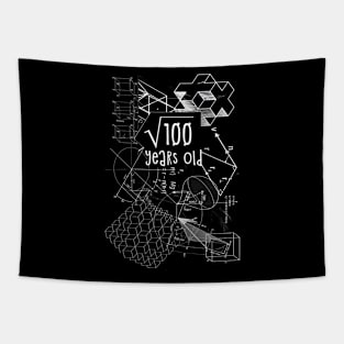 Square Root Of 100 10 Years Old 10th Birthday Tapestry