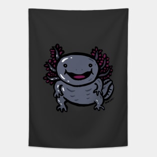 Black axolotl smile Tapestry