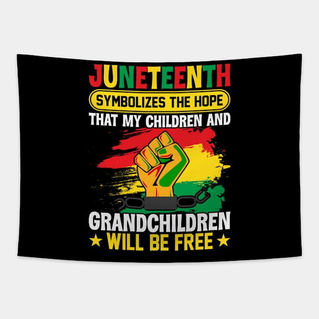 Juneteenth Symbolizes That Afro American Peoples Free Tapestry by Pizzan