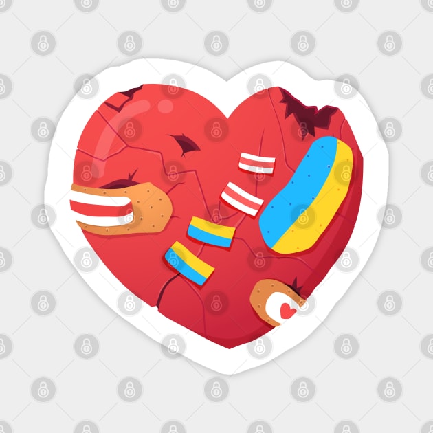 Ukraine - Belarus Heart Magnet by Animatarka