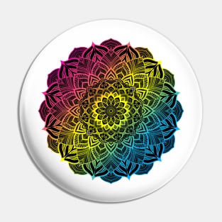 Pan Pride Striped Mandala Pin