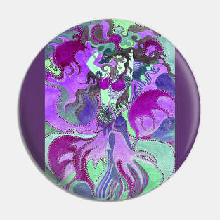 Dancing Mermaid Painting Pin