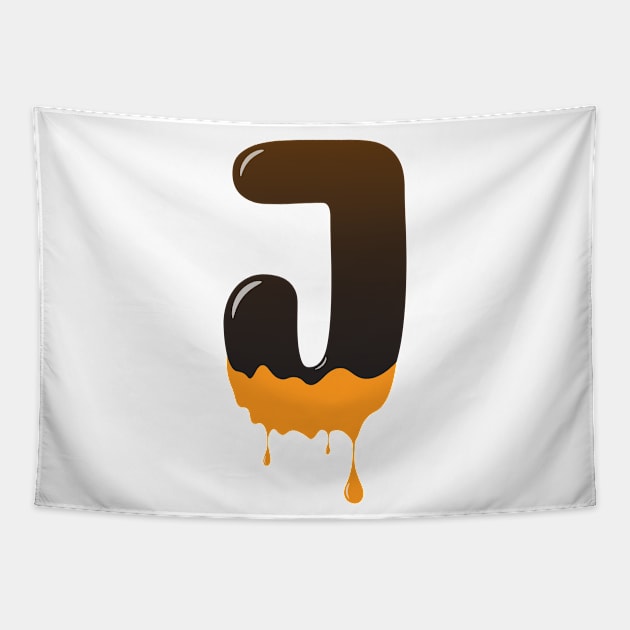 Chocolate Alphabet Letter J Tapestry by Kangina