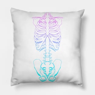 Pink and Cyan Skeleton Pillow