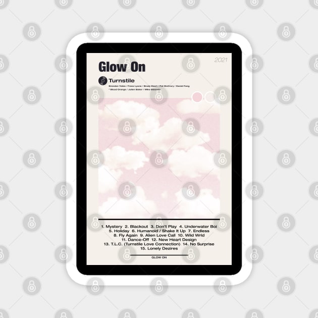 GLOW ON ✅ Turnstile tracklist & poster Magnet by reyboot