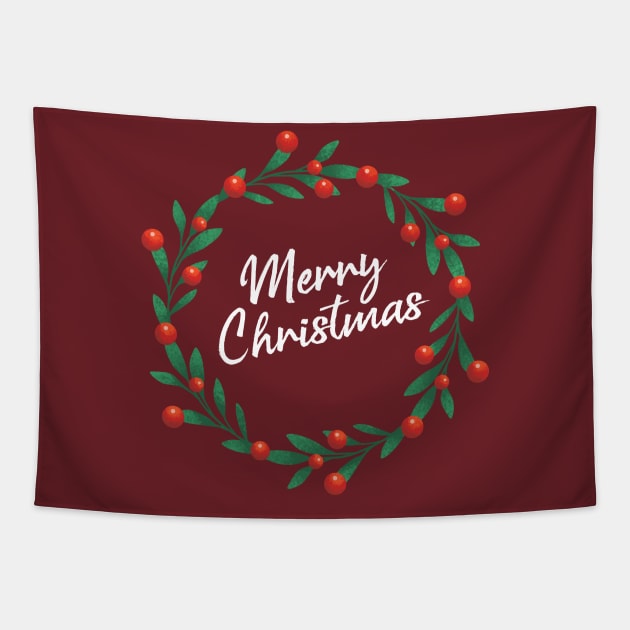 Merry Christmas - Cute Holiday Tapestry by tommartinart